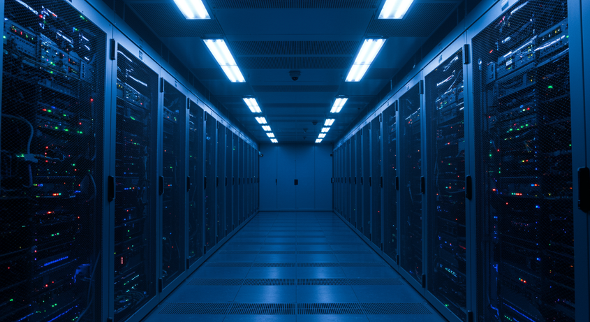 Illuminated racks in a data centre